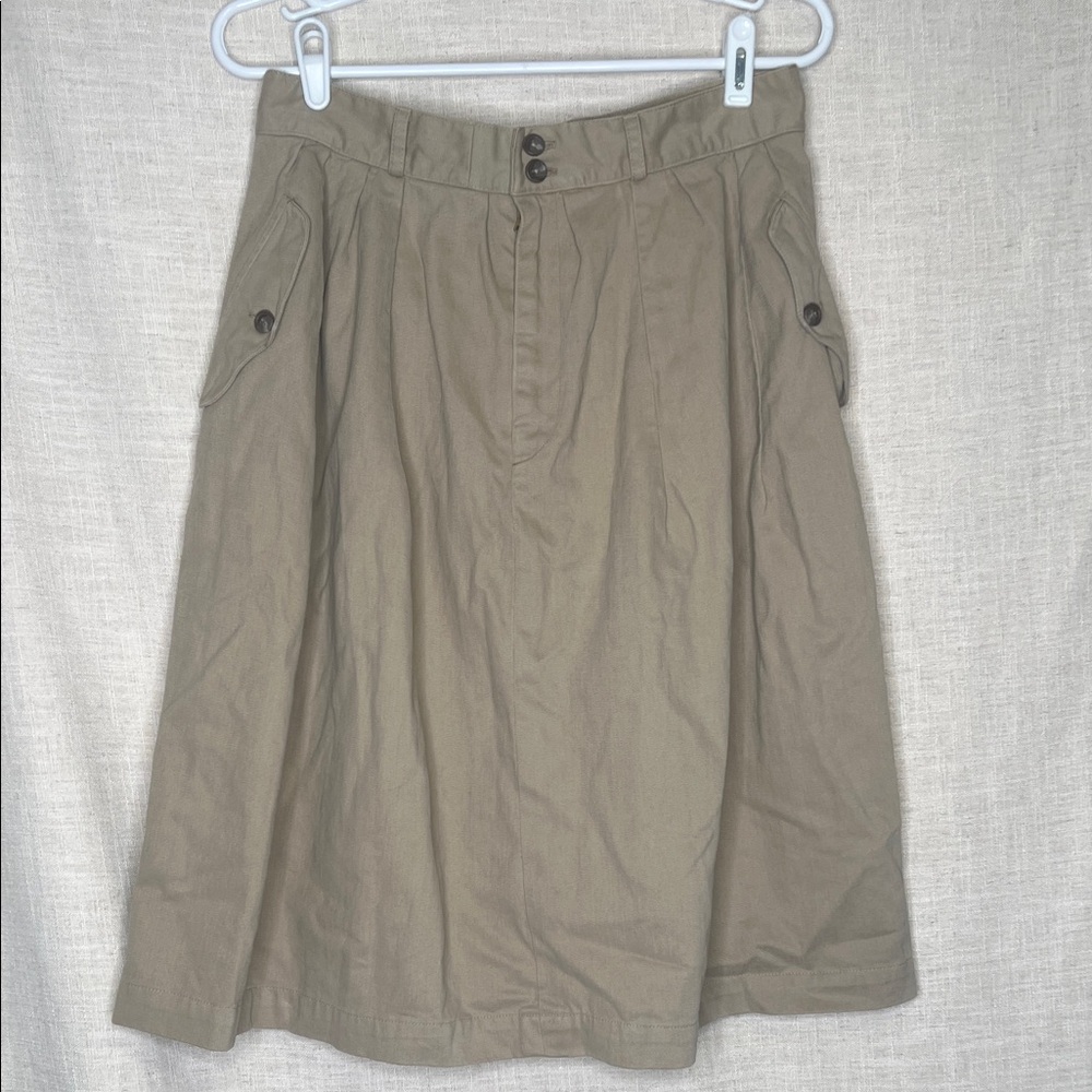 Ralph Lauren VintageWomen’s A-Line Khaki Button Waist Skirt size 12